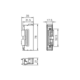 ELEKTR.OPENER RYA01RE90 + PAL ARBEIDSTROOM 6-12V AC/DC Productafbeelding BIGSKZ L